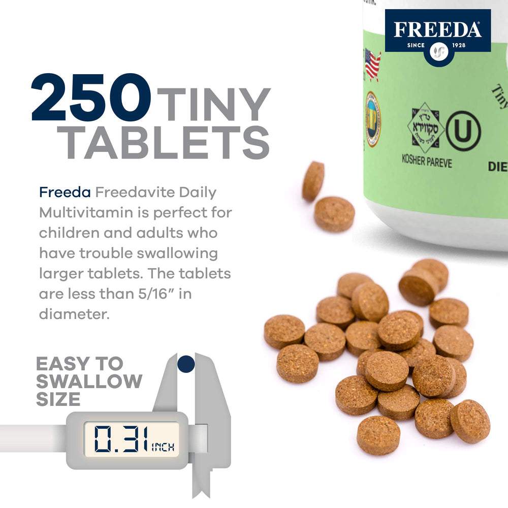 250-count Freedavite bottle with label visible