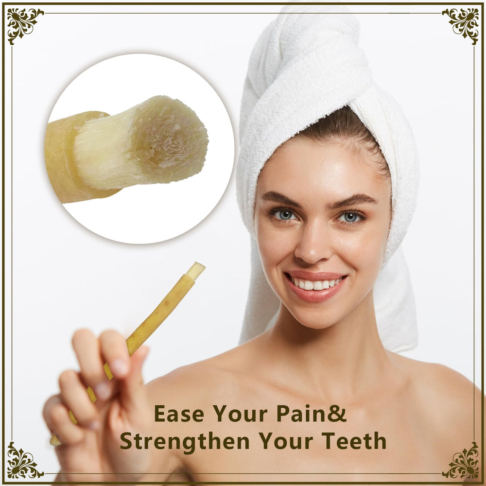 Six-inch Miswak sticks arranged for use