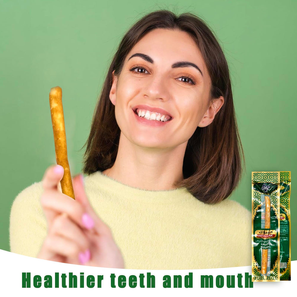 Miswak toothbrush used for brushing to promote healthy gums