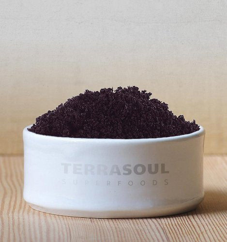 Freeze-dried acai powder texture in bowl