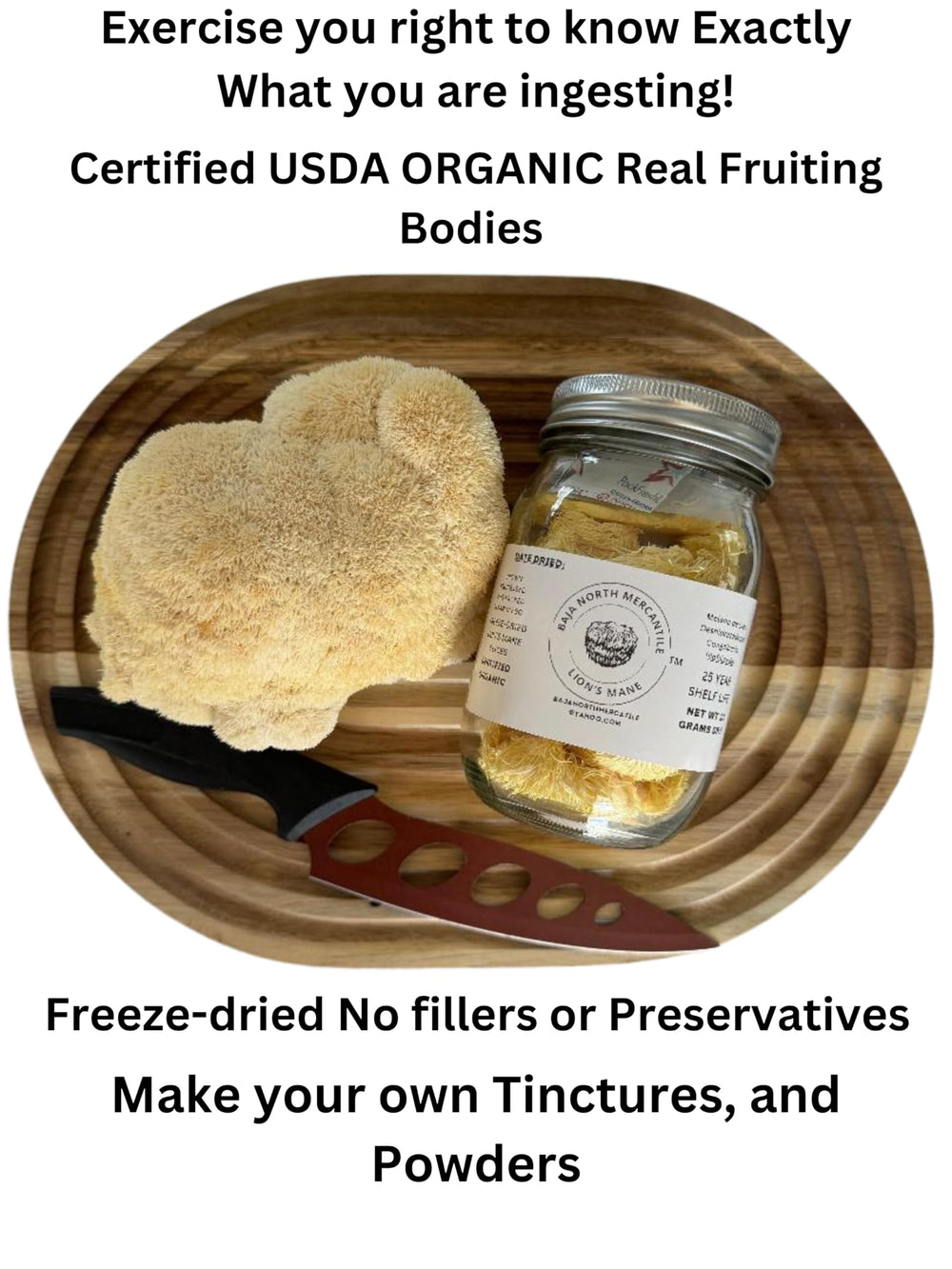 Close-up of the vacuum-sealed jar and organic label