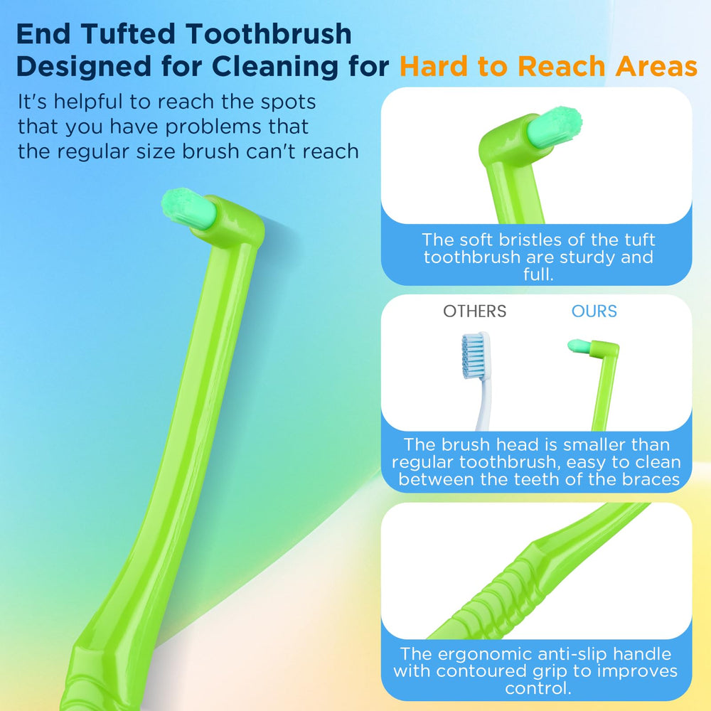 Close-up of end tuft bristles designed to reach tight spaces