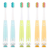 Close-up of Fregum 7001 toddler toothbrush with adorable rabbit design