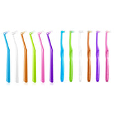 Front view of Fregum End Tuft Toothbrush designed for orthodontic braces
