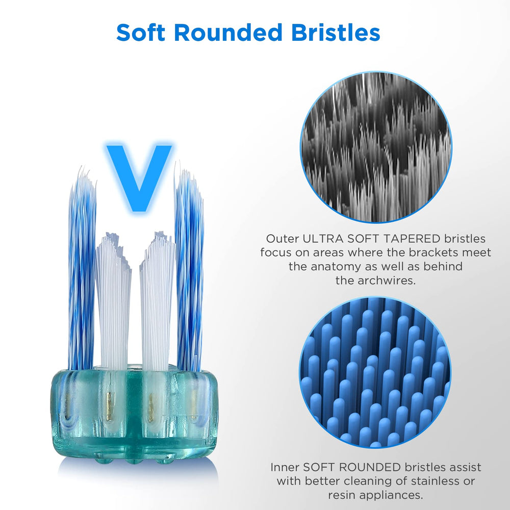 Small brushing head with protective cover