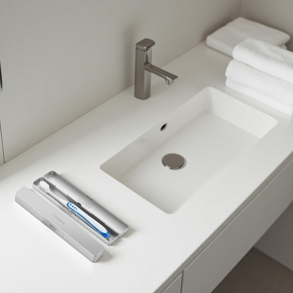 Compact Frekare aluminum toothbrush travel case