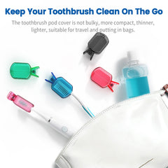 Hygienic storage clip-on cover attached to toothbrush