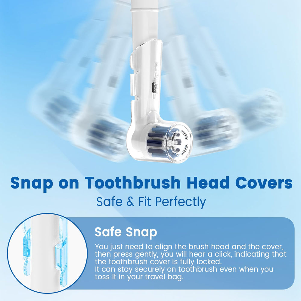 Frekare helmet toothbrush covers in use at sink