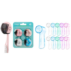 Frekare helmet-inspired toothbrush cover on bathroom counter