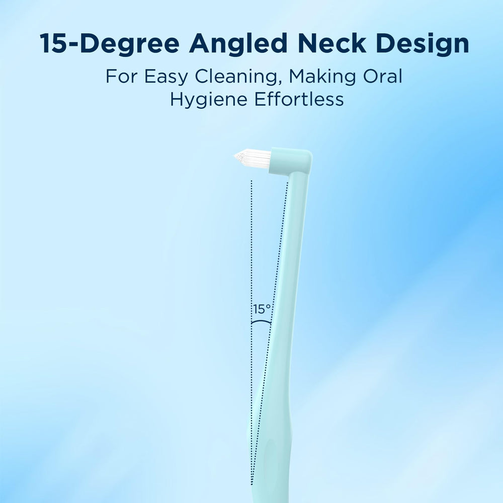 15-degree angled neck of Fremouth End Tuft Toothbrush