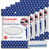 Front view of Fremouth Orthodontic Flossers with travel case