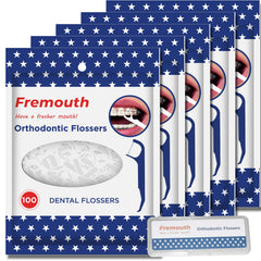Front view of Fremouth Orthodontic Flossers with travel case