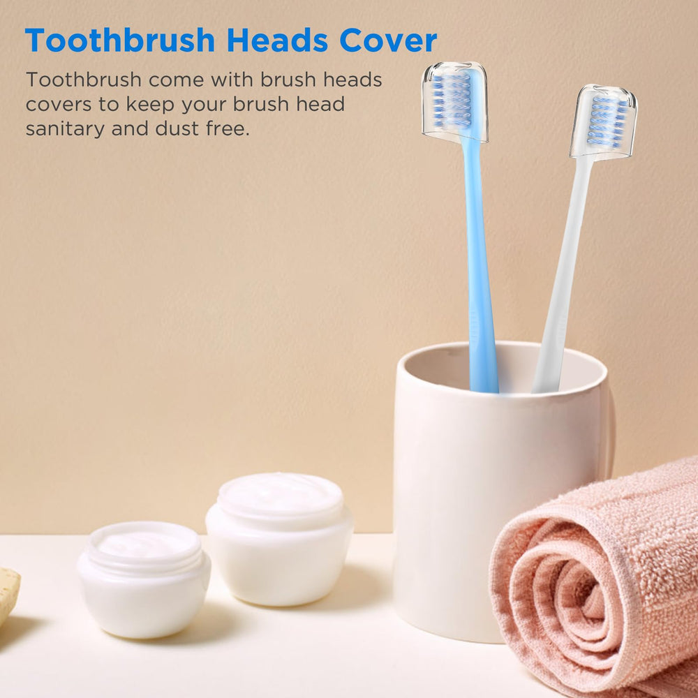 Toothbrush heads covers included to keep brush clean
