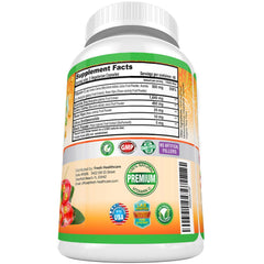 Label showing 100% natural Vitamin C and ingredients