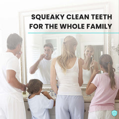 Adult using plaque disclosing tablets for dental care