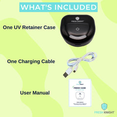 Portable black retainer case on surface