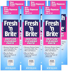 Close-up of the 3.8 oz denture cleaning paste tube