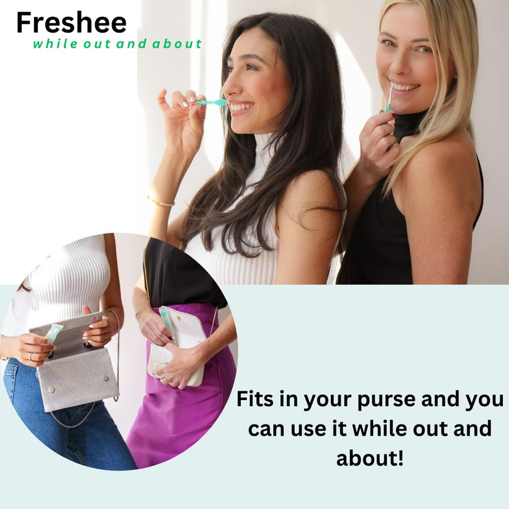 Individually wrapped Freshee Bead disposable toothbrush