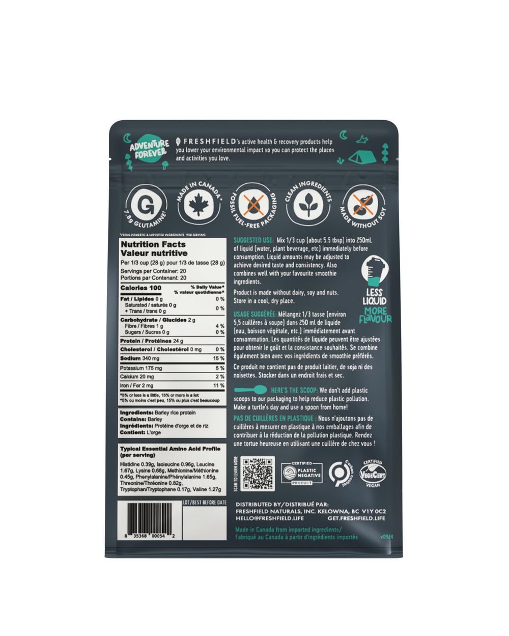 Freshfield made in Canada and third-party tested for purity.
