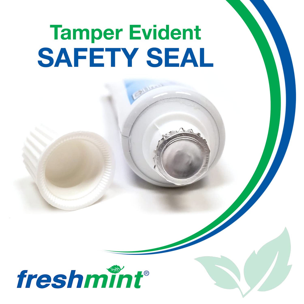 Tamper-evident seal on Freshmint toothpaste