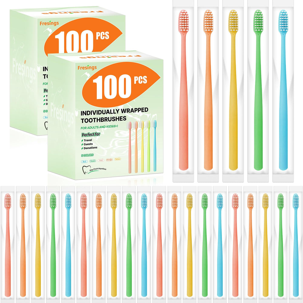 Fresings 200-pack disposable toothbrushes, individually wrapped for hygiene