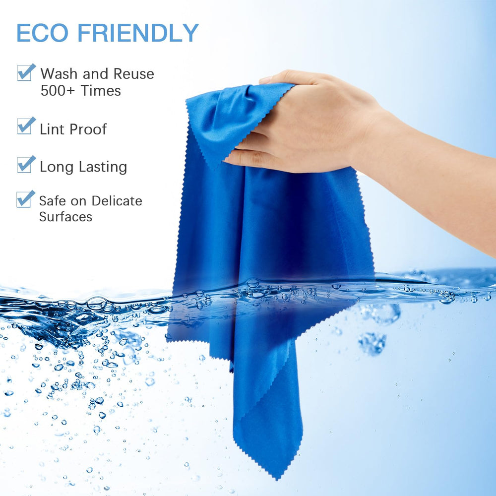 Reusable and washable microfiber cloths for electronics and glasses