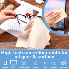 Beige microfiber cleaning cloths for phones, tablets and screens