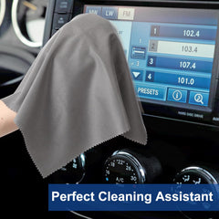 Gift-ready Frienda microfiber cleaning cloths set in gray