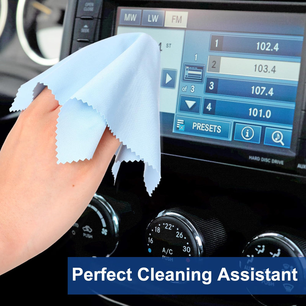 Blue 6x7 inch microfiber cleaning cloths bulk packaging