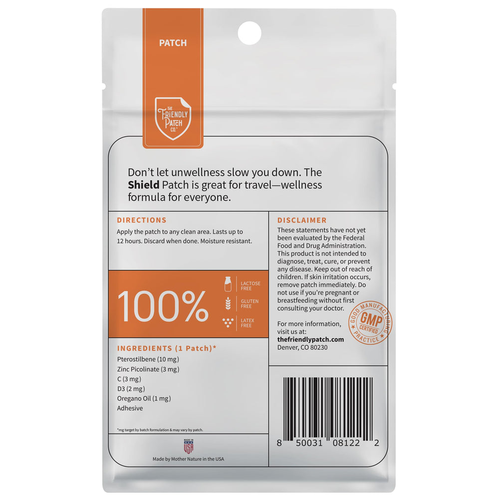 Shield Patch packaging with 8-pack