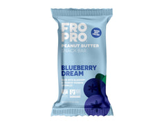 FRO PRO Blueberry Dream bars packaging offers a high-protein on-the-go snack.