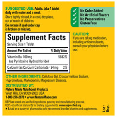 Front of Nature Made bottle with Vitamin B6 label