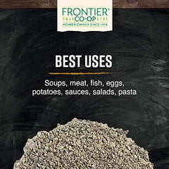 Frontier Co-op Black Pepper coarse grind over plated dish hints at robust pasta seasoning