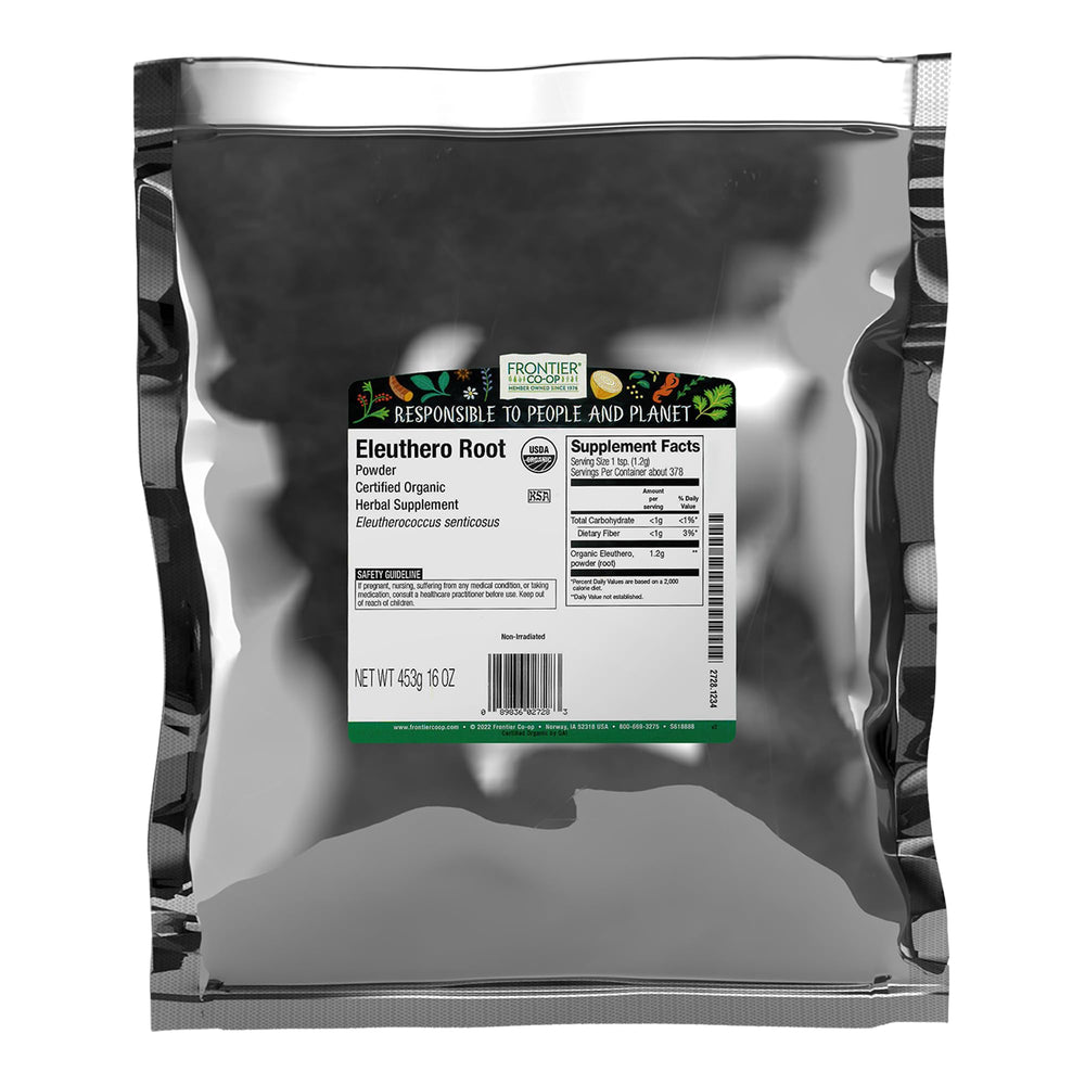 Frontier Co-op Eleuthero Root Powder in a 1 lb bulk bag