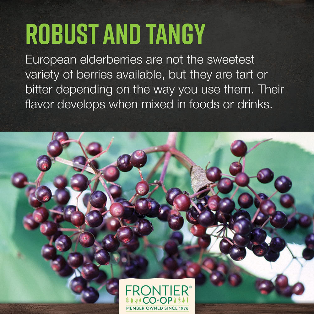 Elderberries being measured with a scoop