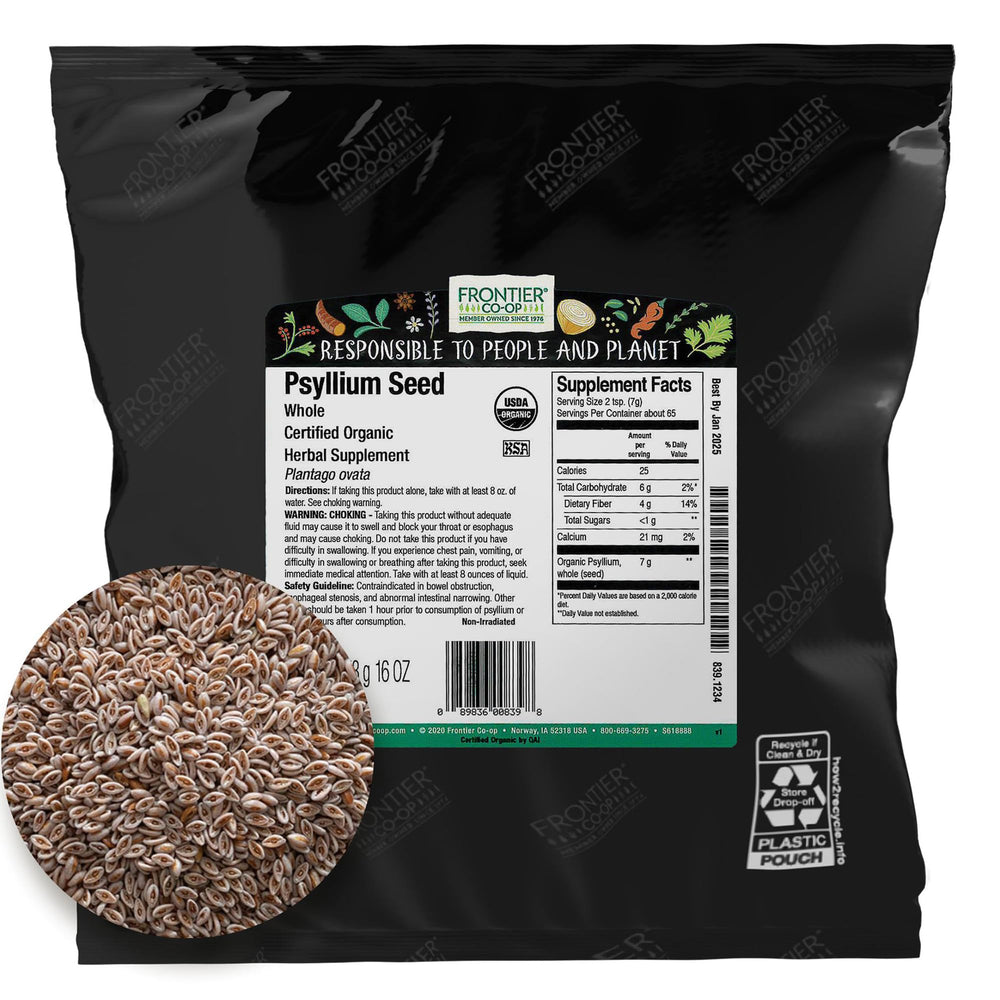 Frontier Co-op Organic Whole Psyllium Seed 1lb – hero image