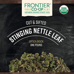 Dried cut and sifted stinging nettle leaf close-up