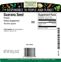 Frontier Co-op Guarana Powder fine-ground texture highlights natural caffeine for steady energy