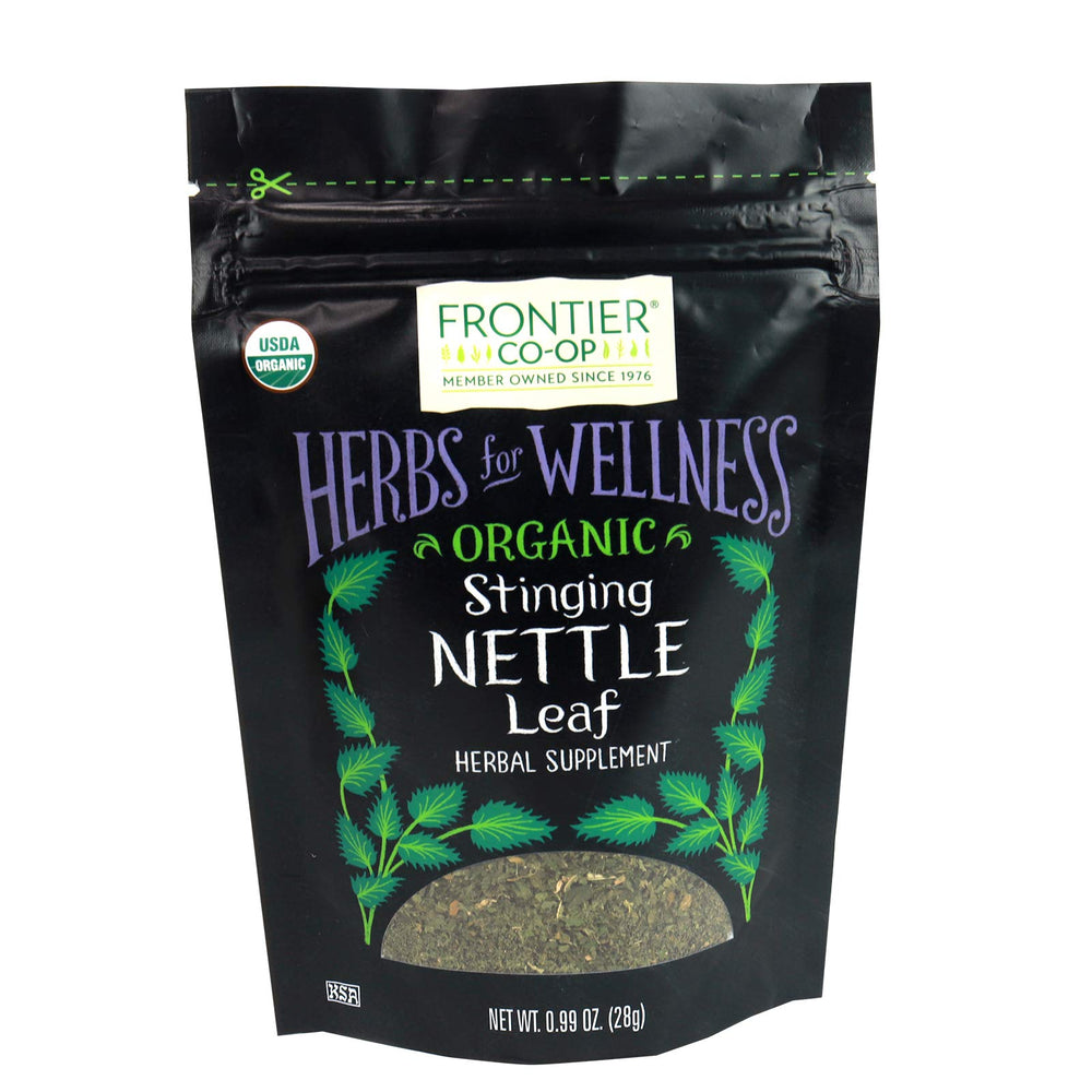 Frontier Co-op Organic Cut and Sifted Stinging Nettle Leaf 0.99 oz package - front view