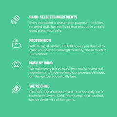 FROPRO Mint Bar texture shows creamy nut butter and crunchy oat bits