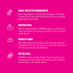 FROPRO ingredients emphasize organic nut butter for creaminess.