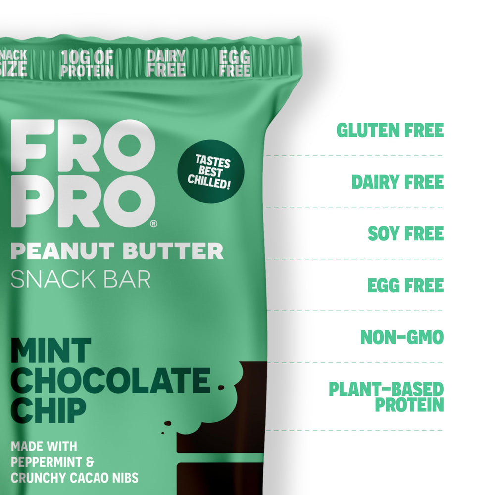 FROPRO Mint Bars ingredients highlight organic nut butter and plant protein for clean energy