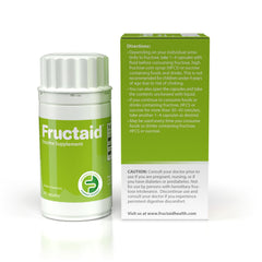 Fructaid ingredients and label close-up
