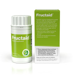 Illustration showing taking Fructaid capsules before meals