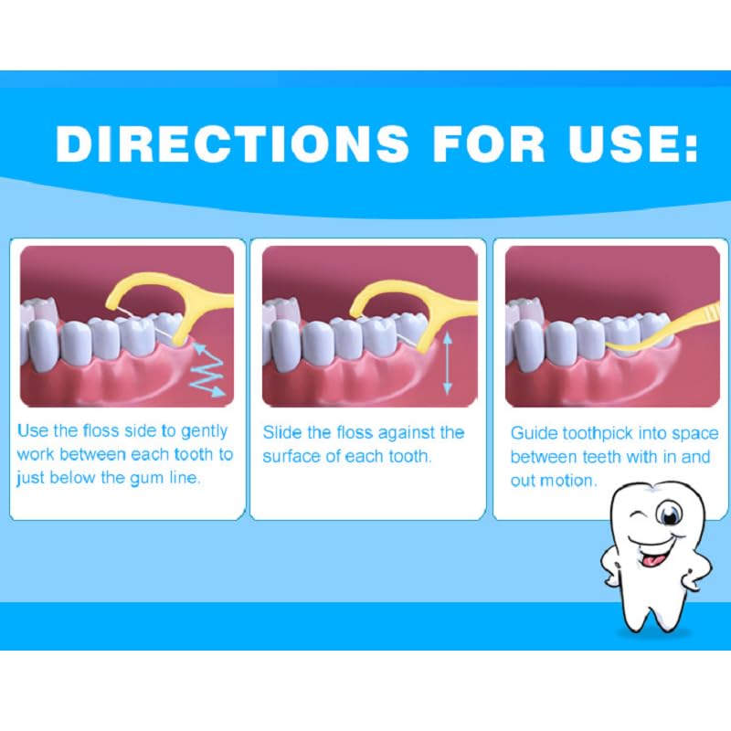 Thin polymer fiber floss stick bending between teeth