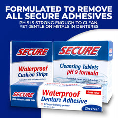 FSA/HSA-approved zinc-free denture strips label