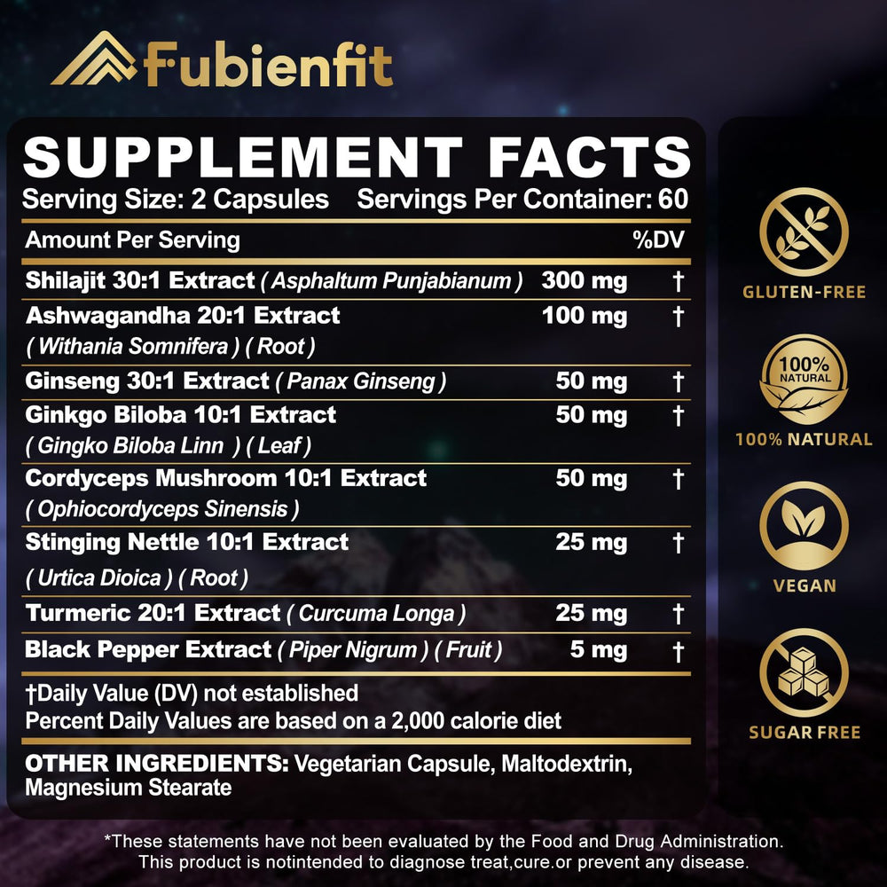 Product packshot of Fubienfit Shilajit Capsules