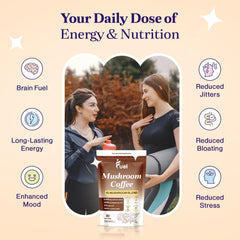 Mixing Fuel Brain Boost mushroom coffee into a hot beverage