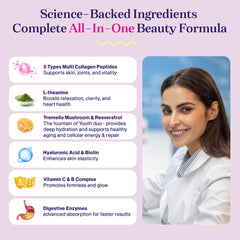 Pourable collagen powder dissolves easily in drinks