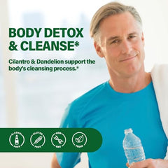 Label on Fuenvegtal Cilantro Drops bottle showing ingredients